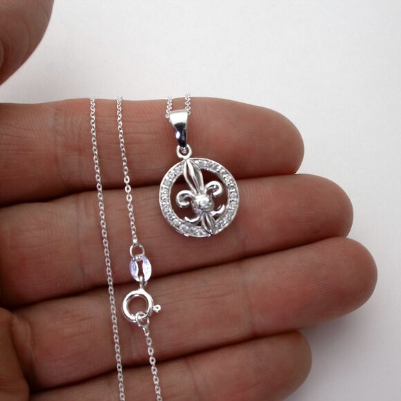 Fleur de Lis 925 Sterling Silver Pendant, Sophisticated Pendant Heritage - Picture 6 of 6